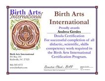 birth doula certification 